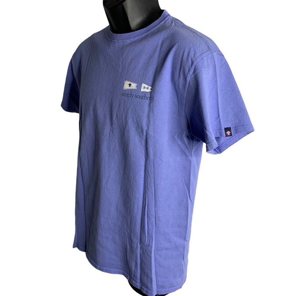 Simply Southern Psalm 46:10 T Shirt M Blue Crewneck Short Sleeve Be Still God - Picture 6 of 7